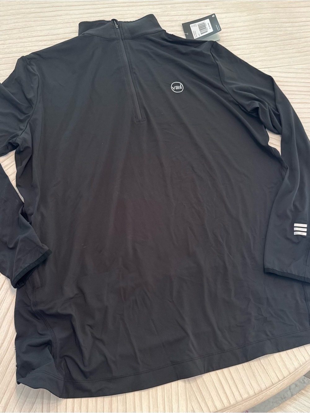 Men's Black Long-Sleeve Quarter-Zip Performance Tee